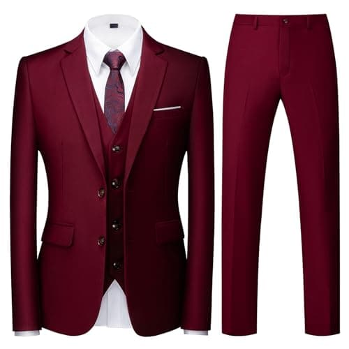 Rogers & Morris Men's 3 Piece Tuxedo Suit for Wedding & Prom