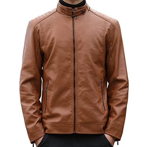 Men's Casual Faux Leather Motorcycle Jacket