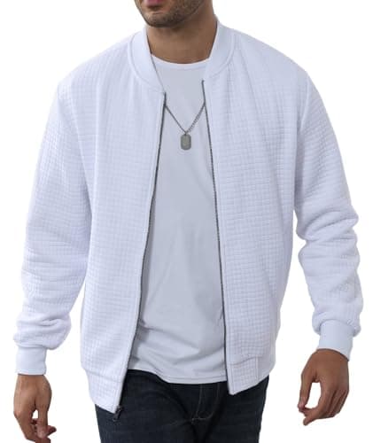 YuKaiChen Men's Lightweight Bomber Jacket with Zipper Pockets
