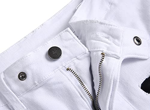 Slim Fit Ripped Distressed Stretch Jeans for Men