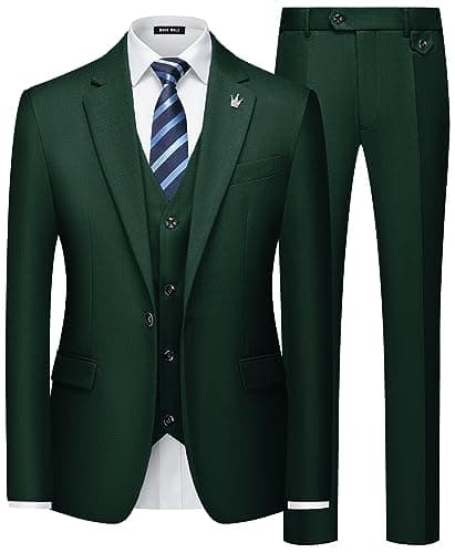 MAGE Men Slim Fit 3PC Tuxedo Suit Blazer Vest Pants Set