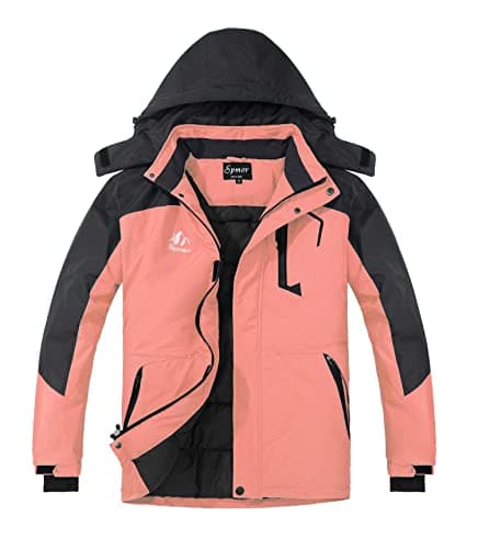 Spmor Women's Waterproof Hooded Ski and Snowboard Jacket for Winter