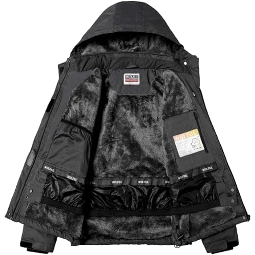 WULFUL Men's Warm Waterproof Ski Jacket