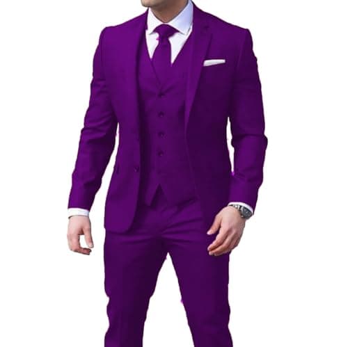 Loravita Men's Slim Fit Notched Lapel Business Suit Set for Formal Occasions