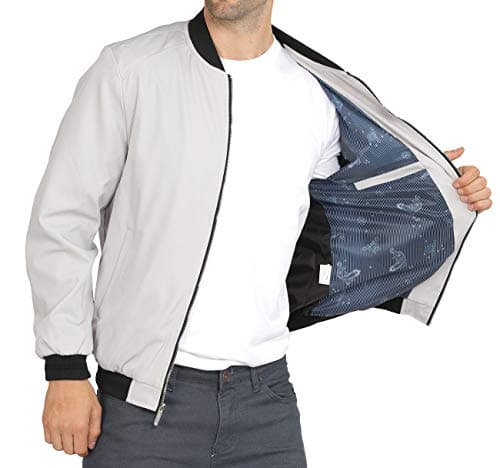 WULFUL Mens Casual Lightweight Softshell Flight Bomber Jacket