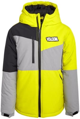 Volcom Boys' Heated Full Zip Hooded Parka - Color-Blocked Winter Jacket (8-20)