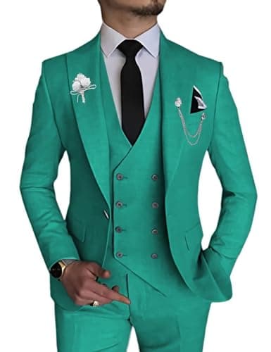 Slim Fit Double Breasted Men's Suit for Wedding and Events