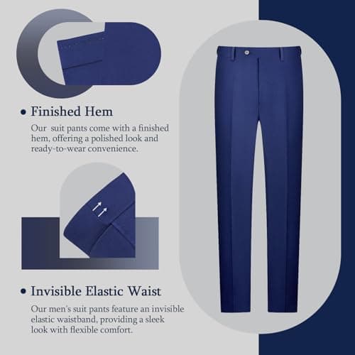 LUPURTY Men's Slim Fit 3 Piece Tuxedo Set for Business & Wedding