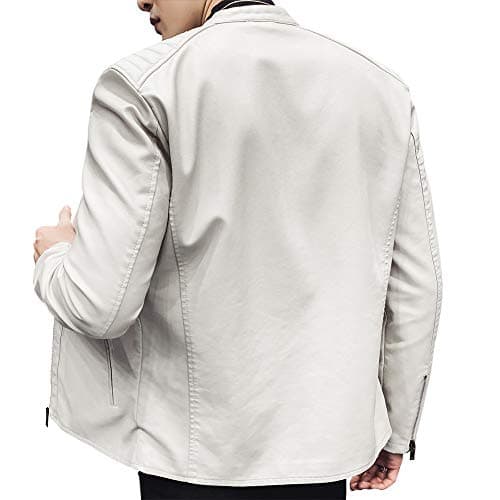 Men's Slim Fit Faux Leather Motorcycle Jacket
