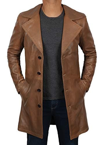 Blingsoul Black/Brown Leather Jacket for Men