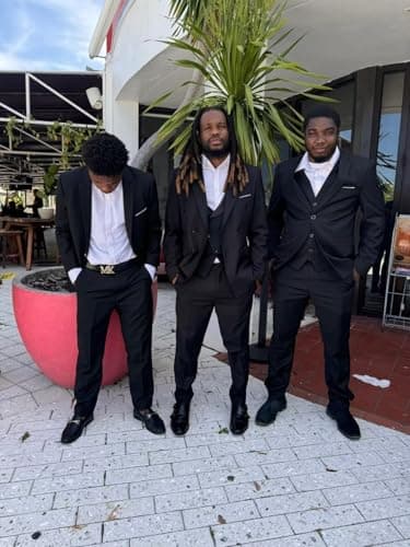 Wangyue Men's Double Breasted Tuxedo Suit 3-Piece Slim Fit Sets for Wedding Prom