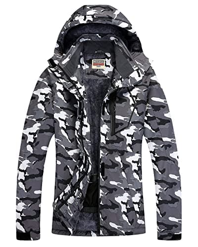 Women's Waterproof Winter Ski Jacket with Detachable Hood