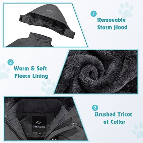 FARVALUE Boys' Waterproof Winter Ski Jacket Windbreaker Coat
