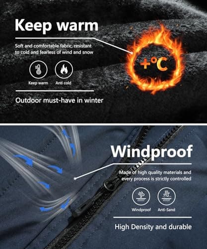Maison Sen Men's Winter Waterproof Warm Ski Snowboard Jacket with Fur Hood