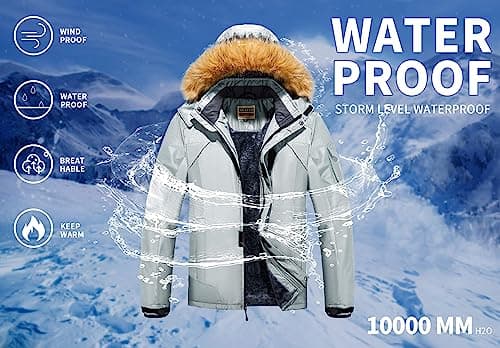 Men's Waterproof Ski Jacket for Winter