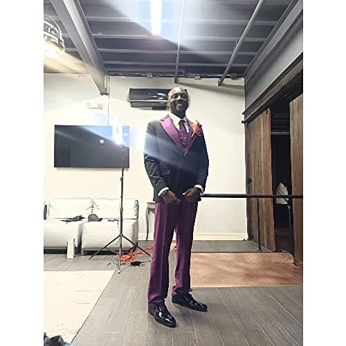 Wangyue Men's Slim Fit Double Breasted Tuxedo 3-Piece Suit