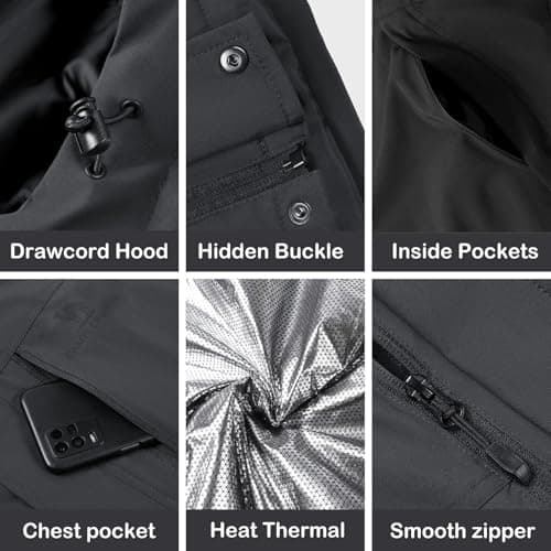 CAMEL CROWN Men's Waterproof Winter Ski Jacket with Thermal Insulation for Snow Rain
