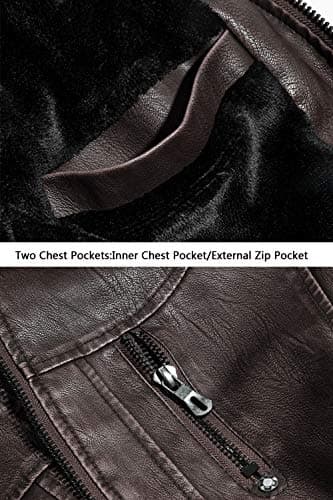 WULFUL Men's Vintage Leather Motorcycle Jacket