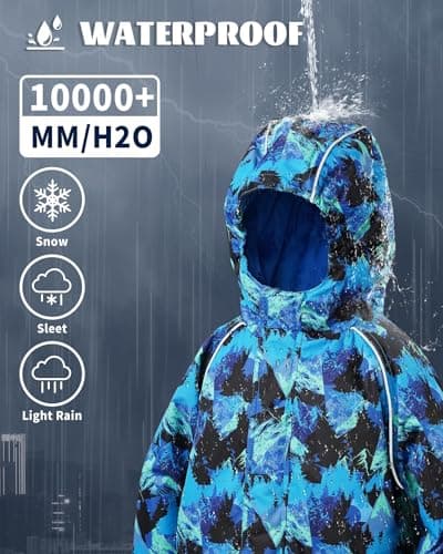 Owntop Kids Winter Ski Jacket Waterproof Puffer
