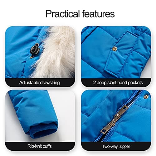 Chrisuno Women's Winter Warm Puffer Jacket with Faux Fur Hood