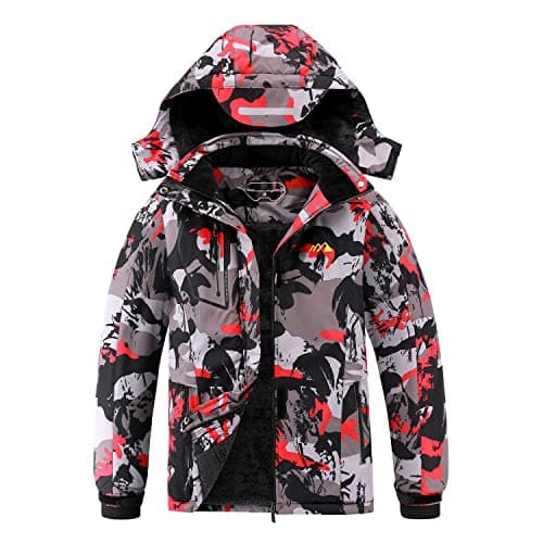 Lonthanly Kids' Winter Waterproof Snowboarding Jacket with Hood