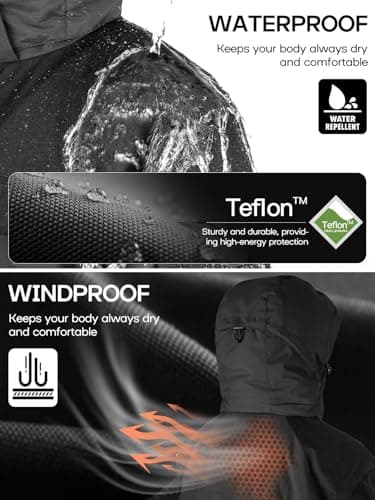 FREE SOLDIER Men's Waterproof Winter Ski Jacket with Detachable Hood and Multiple Pockets