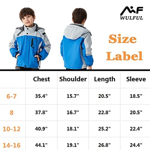 WULFUL Boys' Waterproof Winter Ski Coat with Hood