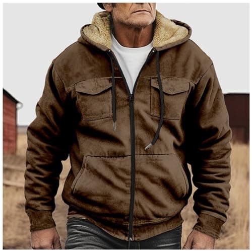 Men's Winter Wool Trench Coat Plus Size 3XL Quilted Flannel