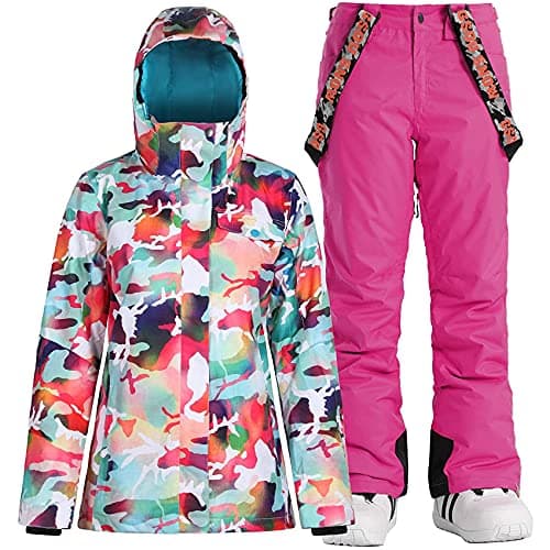 IMPHUT Women's Ski Jacket & Pants Snowsuit Insulated Warm Waterproof Windproof