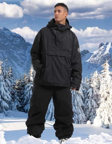 GSOU Men's Warm Snowboard Jacket - Waterproof Winter Snow Coat