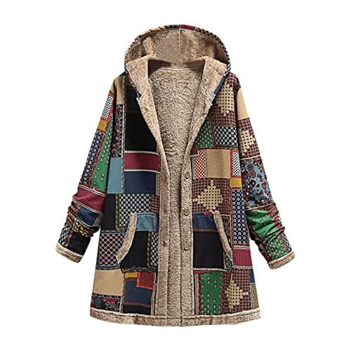 Fartey Sherpa Lined Thick Winter Jacket for Women Warm Hooded Coat