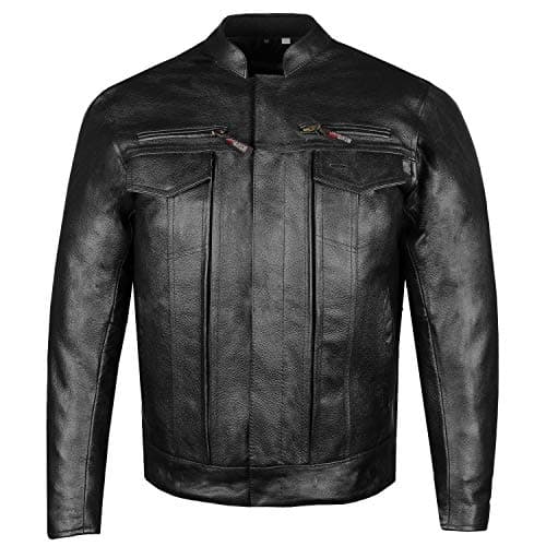 Men's Premium Black Commuter Motorcycle Jacket - CE Armor, Gun Pockets, XL