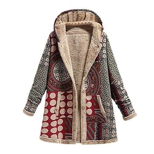 Fartey Sherpa Lined Thick Winter Jacket for Women Warm Hooded Coat