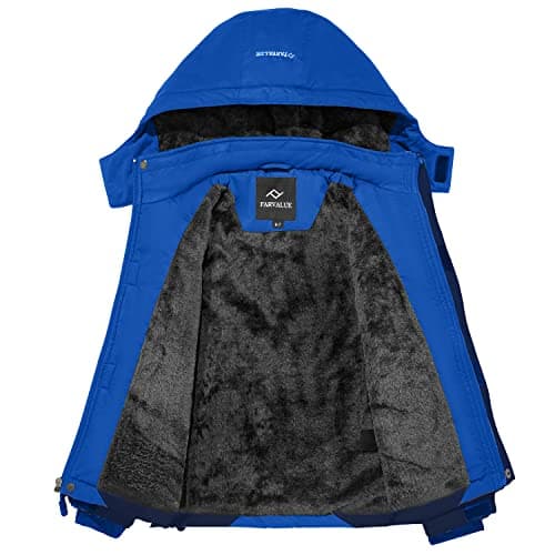 FARVALUE Boys' Waterproof Winter Ski Jacket with Removable Hood