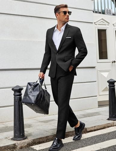 COOFANDY Men's Classic Fit 2-Piece Suit Set for Casual or Business Wear