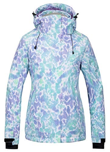 wantdo Women's Waterproof Ski Jacket Colorful Printed Warm Winter Parka