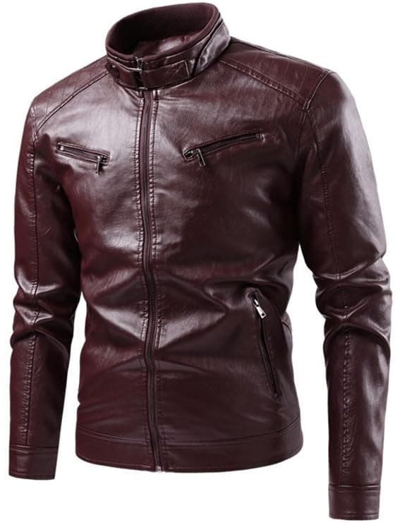 Men's Faux Leather Motorcycle Jacket
