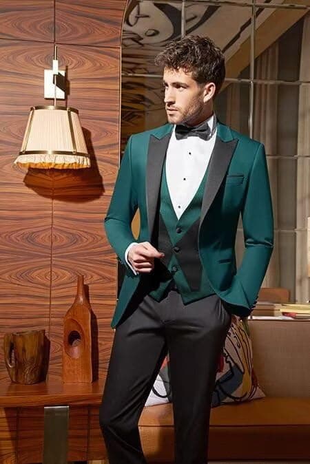SPTALLFITJSV Slim Fit 3-Piece Men's Wedding Suit Set