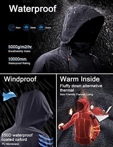 GEMYSE Men's Waterproof Ski Jacket