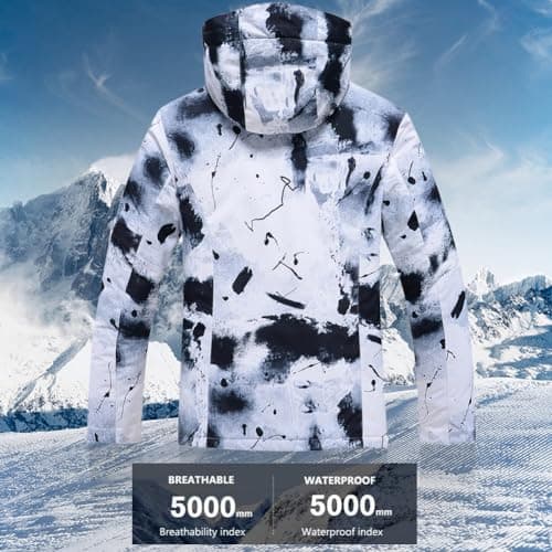 RIUIYELE Men's Insulated Waterproof Ski Suit Winter Skiing Snowboard Jacket Pants Set