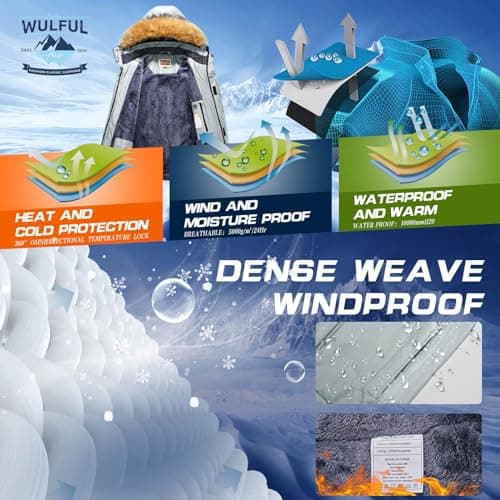 Men's Waterproof Ski Jacket for Winter