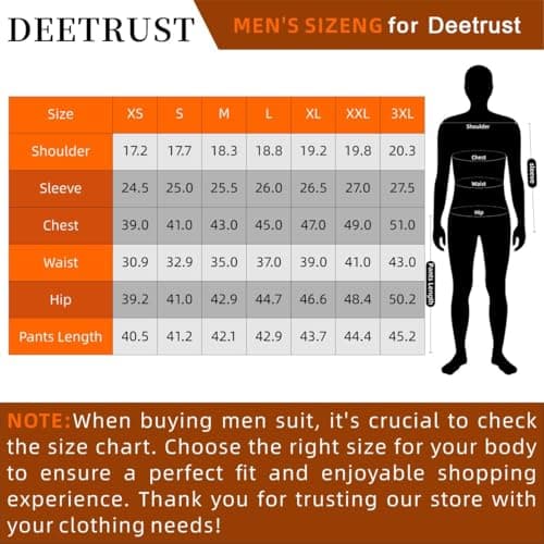 Men's 3 Piece Slim Fit Suit with Jacket, Vest, Pants, and Tie