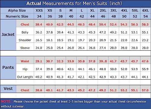 Wangyue 3-Piece Slim Fit Suits for Men