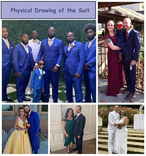 Datysum Men's 2-Piece Prom Tuxedo Suit Set with Tie