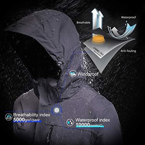 CAMEL CROWN Men's 3 in 1 Waterproof Winter Snow Jacket Windproof Hooded