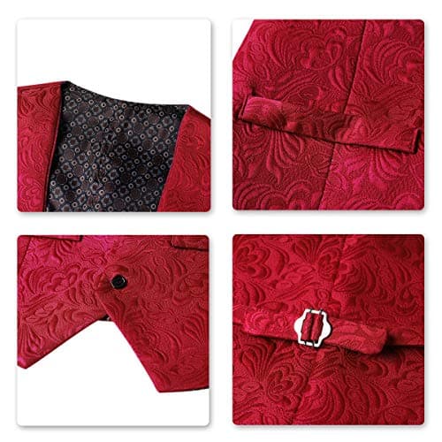 YFFUSHI Men's Slim Fit Jacquard Tuxedo 1 Button Shawl Collar Suit 3PC