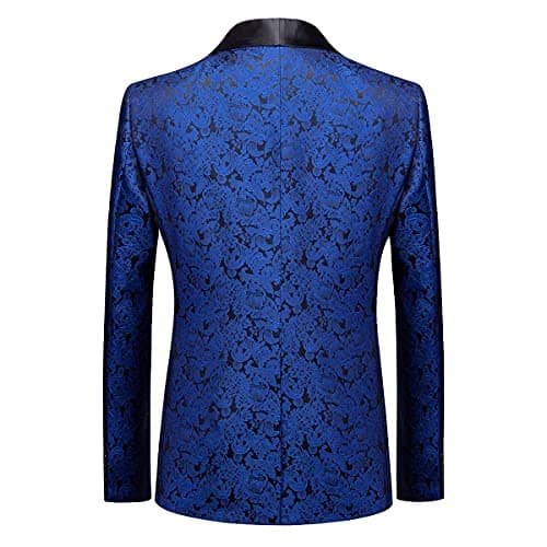 KUDORO Mens Slim Fit Formal Floral Tuxedo Suit Set for Wedding Dinner Party