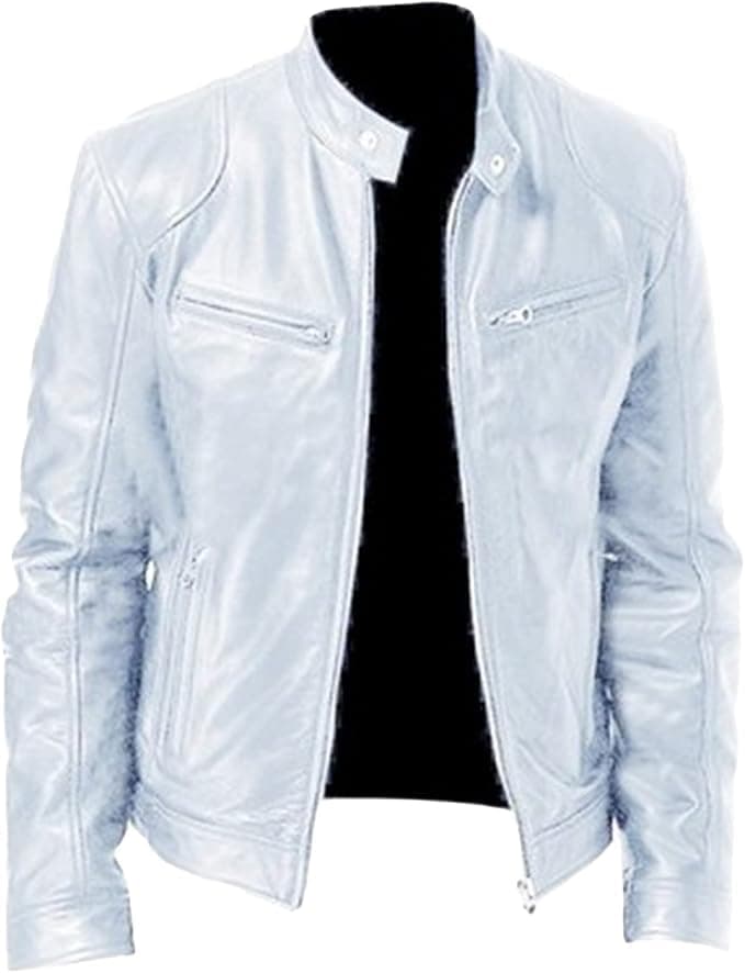 Men's Faux Leather Motorcycle Jacket