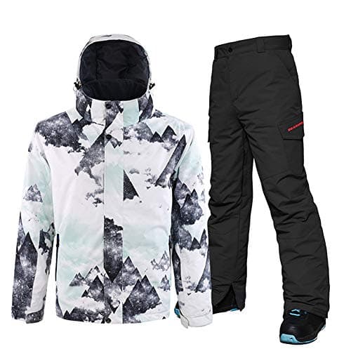 YEEFINE Men's Waterproof Snowsuit for Winter Skiing and Snowboarding