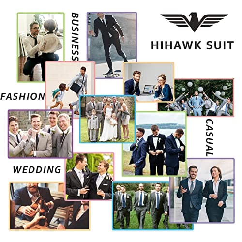 Hihawk Men's 3-Piece Stretch Suit Set